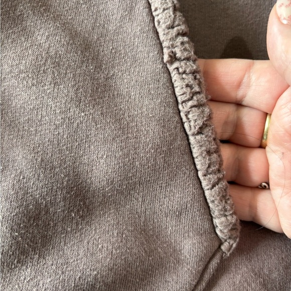 Victorias Secret PINK Sherpa Lined Hoodie Sweatshirt Womens L Mauve Velvet logo - Picture 3 of 8